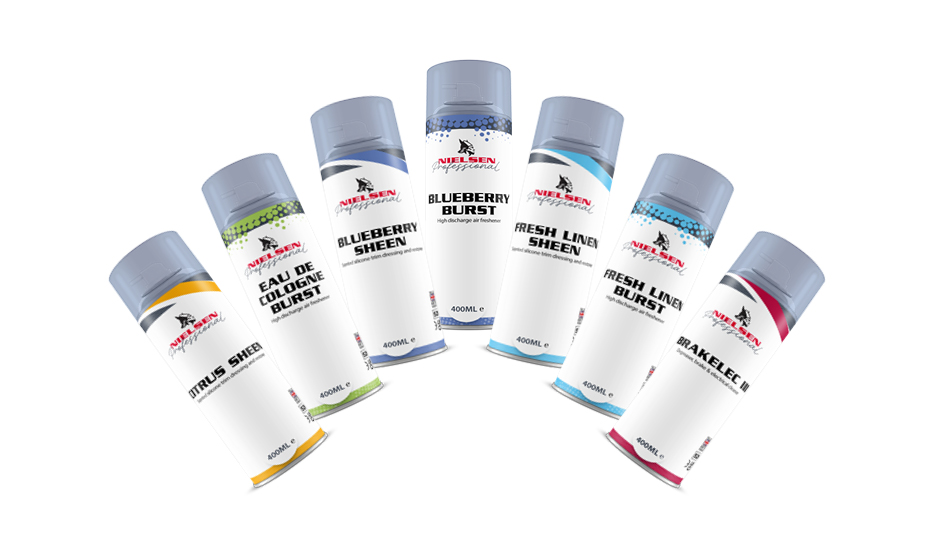 New Nielsen Professional aerosol labels